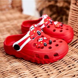 PB2 Dětské pantofle Pěnové Crocs Red Cars Bruno červené 1
