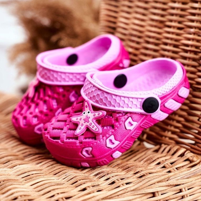 Dětské pantofle Pěnové Crocs Růžová hvězdice Susan růžový 1