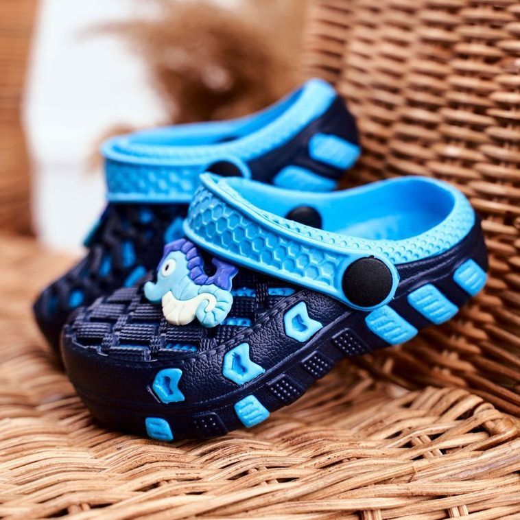 Dětské pantofle Pěnové Crocs Black Seahorse Casper černá modrý 1