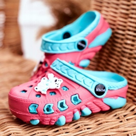 Dětské pantofle Pěnové Crocs Red Polar Bear Oddie červený modrý 1