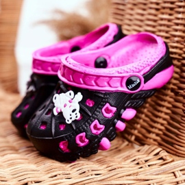 Dětské pantofle Pěnové Crocs Černý lední medvěd Oddie růžový 1