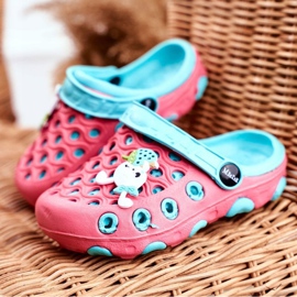 Dětské pantofle Pěnové Crocs Red Rabbit Zoë červený modrý 1