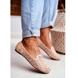 Dámské balerínky Lu Boo pletené béžové 4Ever béžový 2