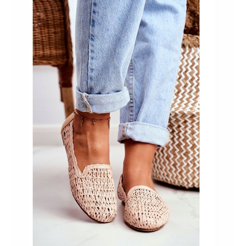 Dámské balerínky Lu Boo pletené béžové 4Ever béžový 1