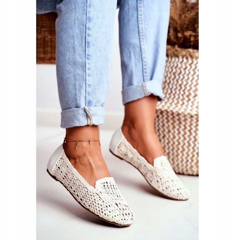 Dámské balerínky Lu Boo pletené bílé 4Ever bílý 1