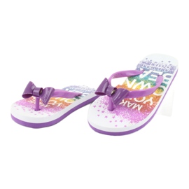 American Club Dívčí žabky, fialové flip -flops s lukem fialová 1