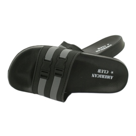 American Club Americké dvoupruhové bazénové pantofle NH16 černá šedá 2