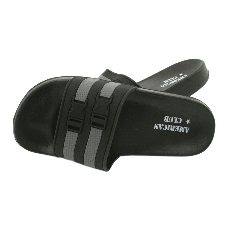 American Club Americké dvoupruhové bazénové pantofle NH16 černá šedá 2