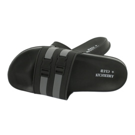 American Club Americké dvoupruhové bazénové pantofle NH15 pro muže černá šedá 3