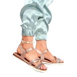 EVE Dámské sandály Flat Brown Replay hnědý žlutá 1