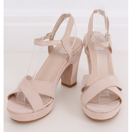 Sandály na béžovém sloupku NS033P Béžové béžový 1