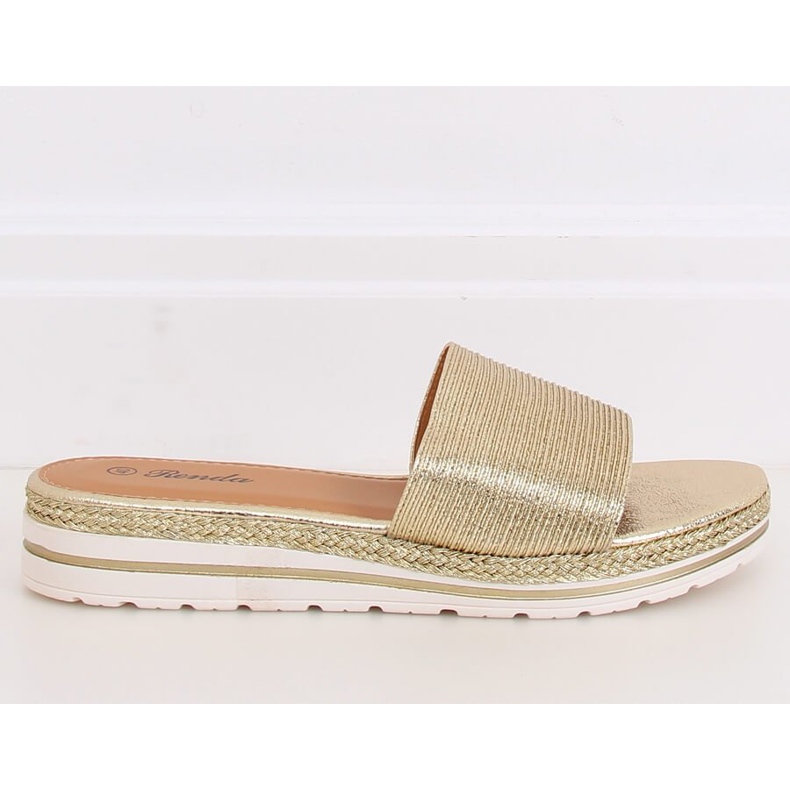 Zlaté dámské zlaté pantofle 222-32II Gold zlatý 1