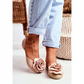 LU BOO Gumové balerínky Meliski Flowers Beige Esther béžový 2