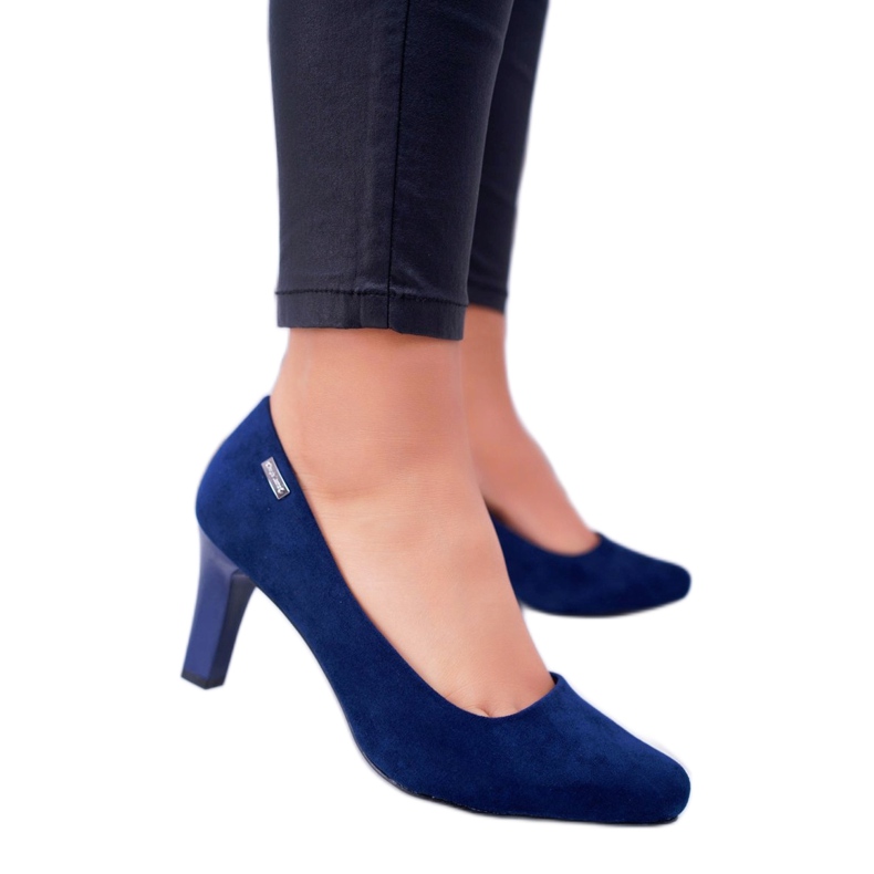 Dámské lodičky Sergio Leone Navy Blue Suede Orsola námořnická modrá 1