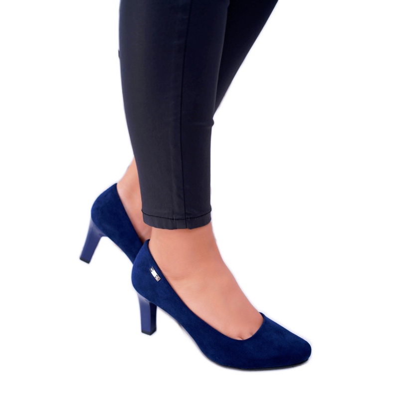 Dámské lodičky Sergio Leone Navy Blue Suede Orsola námořnická modř 2