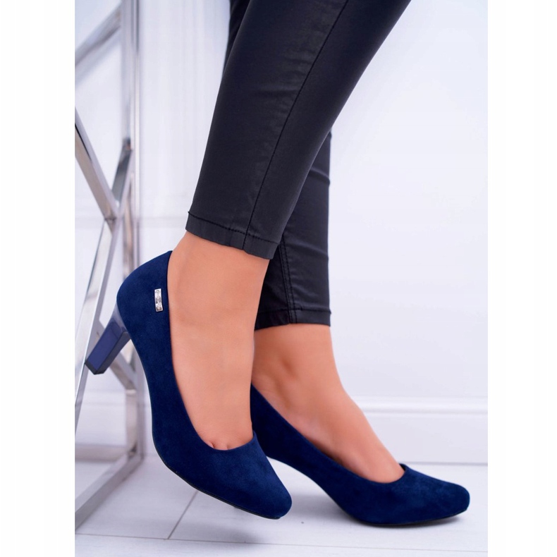 Dámské lodičky Sergio Leone Navy Blue Suede Orsola námořnická modrá 3