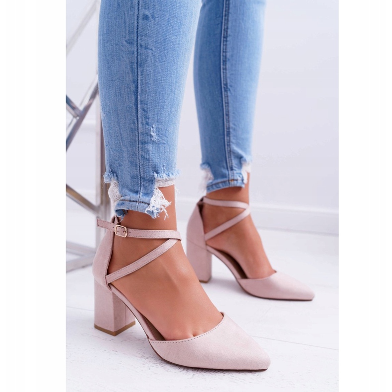 SEA Dámské lodičky na podpatku ve Spitz Béžové Cosmo béžový 2