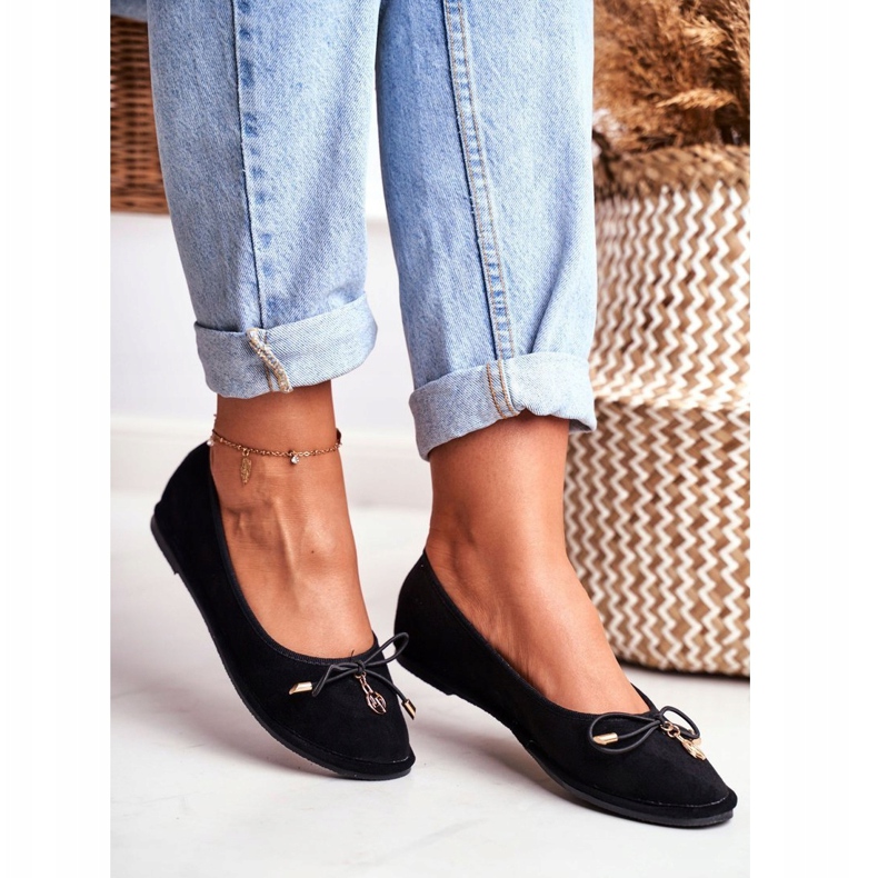 Dámské balerínky Lu Boo semišové černé Layla černá 1 Dámské balerínky Lu Boo semišové černé Layla černá 1