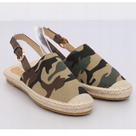 Espadrilky s kamufláží HH-119 s otevřenou patou zelený 2