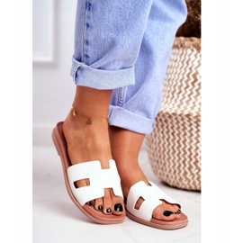 BUGO Dámské pantofle bílé geometrické klasické Theodora bílý 1