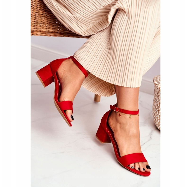 BUGO Dámské sandály semišové červené Oh Baby! 1