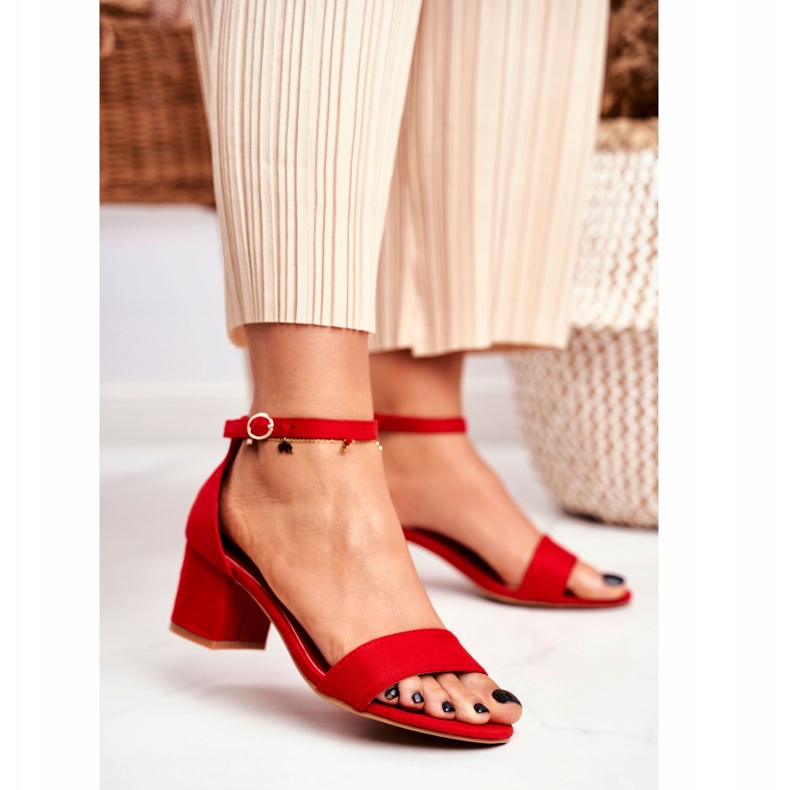 BUGO Dámské sandály semišové červené Oh Baby! 2