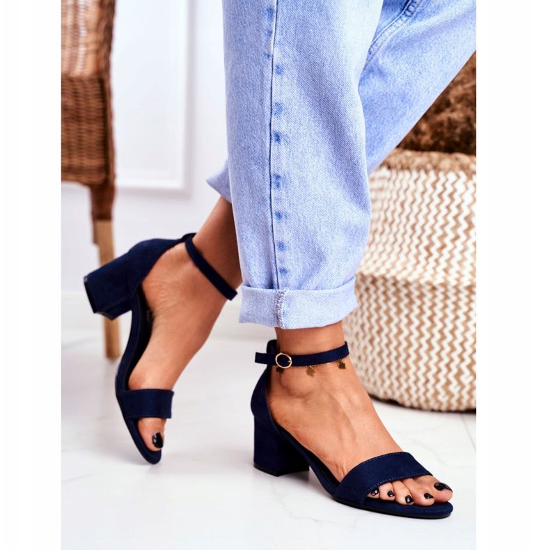 BUGO Dámské sandály semišové Navy Blue Oh Baby! námořnická modrá 2