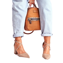 SEA Dámské lodičky na podpatku v béžové dopravě Spitz béžový 2