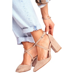 SEA Dámské lodičky na podpatku v béžové dopravě Spitz béžový 1