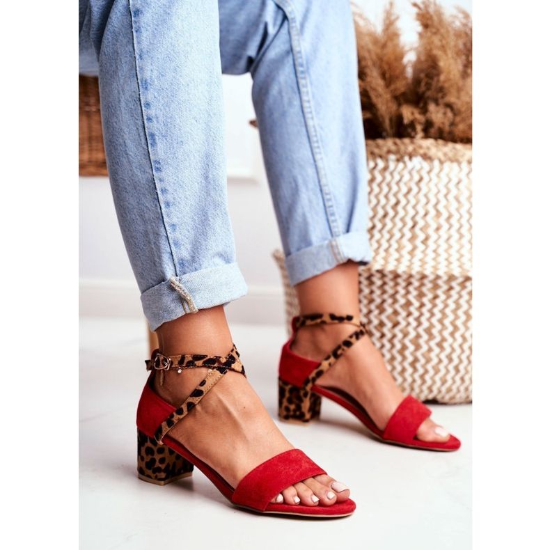 Lu Boo Sandály Red Panther Na Post Dora červené 1