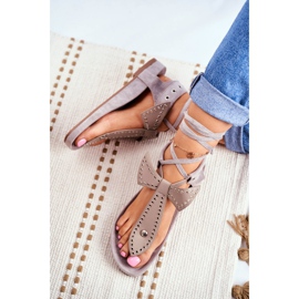 Lu Boo Dámské šedé svázané sandály japonské Mara šedá 3