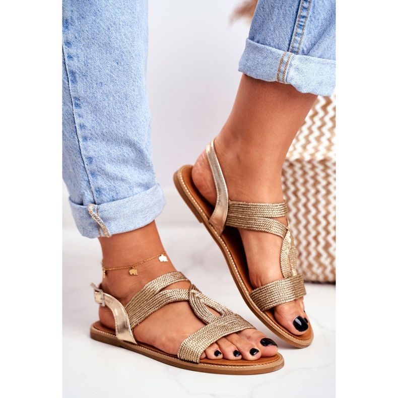 BUGO Dámské ploché sandály zlaté Rachel zlatý 2