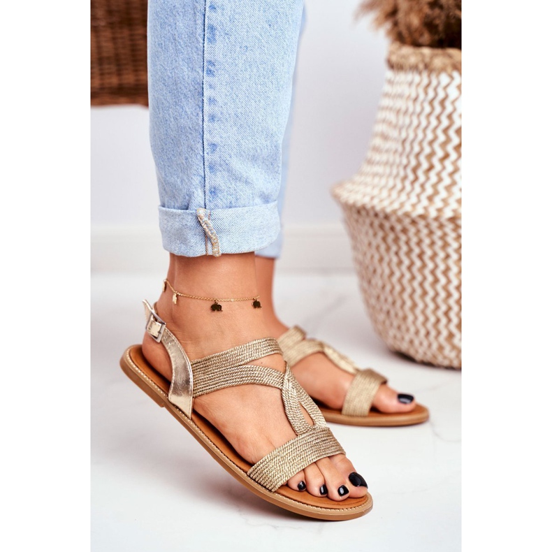 BUGO Dámské ploché sandály zlaté Rachel zlatý 1