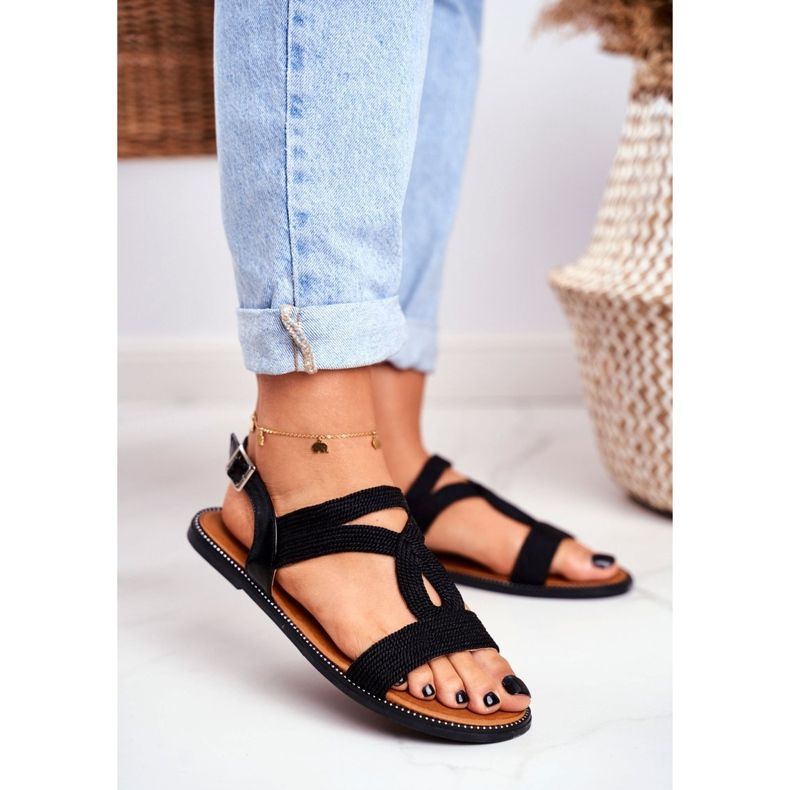 BUGO Dámské sandály ploché černé Rachel černá 1