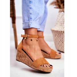 PS1 Dámské sandály na klínku Camel MarryMe hnědý 2 PS1 Dámské sandály na klínku Camel MarryMe hnědý 2