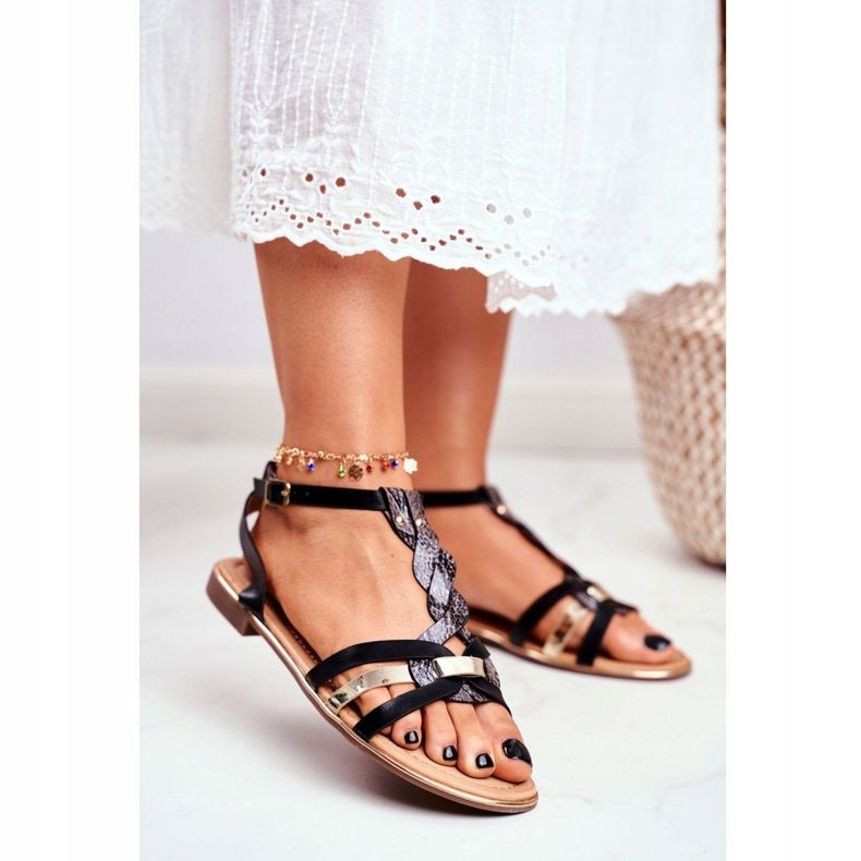 PS1 Dámské sandály Elegantní černý hadí brooke černá 1