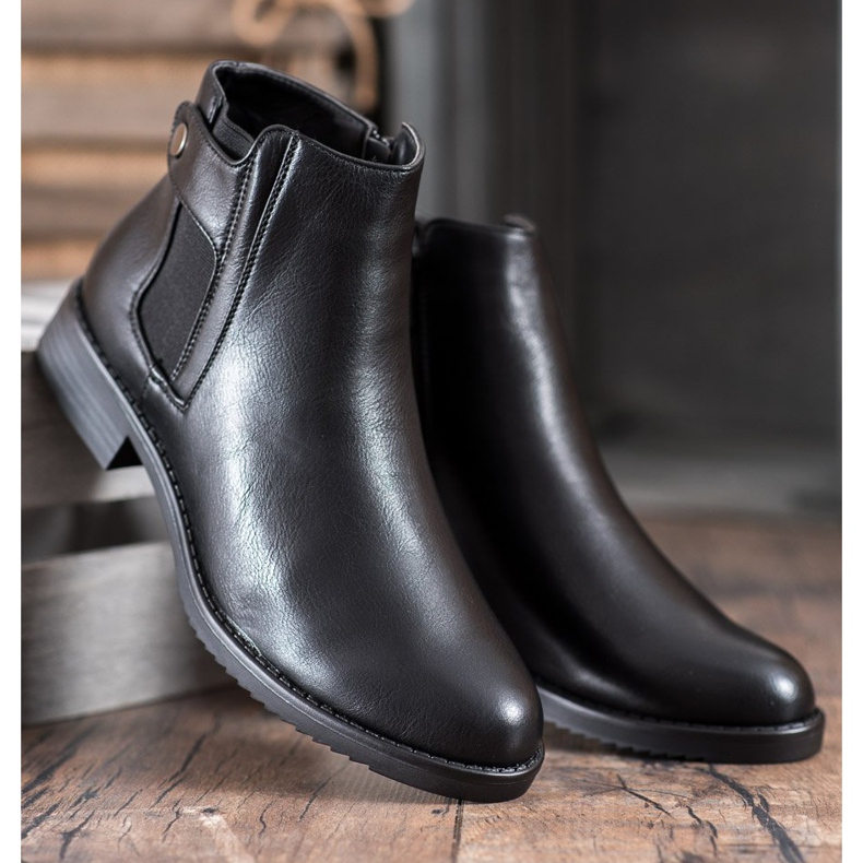 J. Star Pohodlné ploché boty černý 1