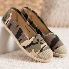 Módní espadrilky Moro hnědý zelená 4