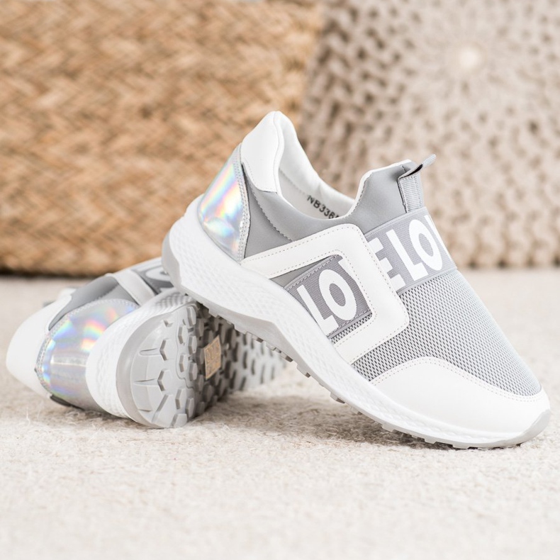 Seastar Slipony na platformě The Love bílý šedá 1