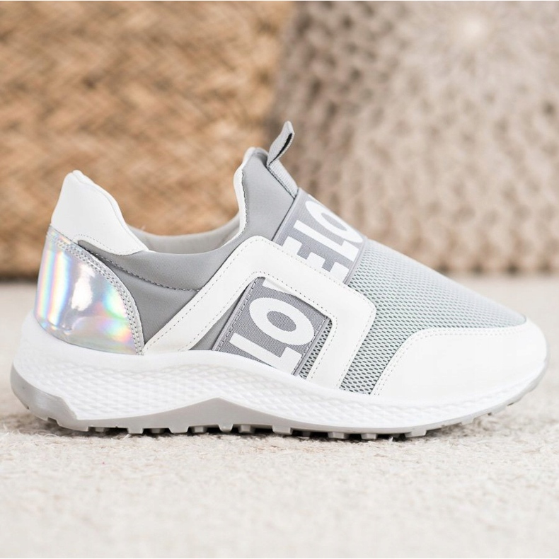 Seastar Slipony na platformě The Love bílý šedá 2