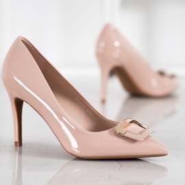 Fama Lodičky s ozdobnou sponou hnědý 1