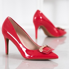 Fama Lodičky s ozdobnou sponou červený 1