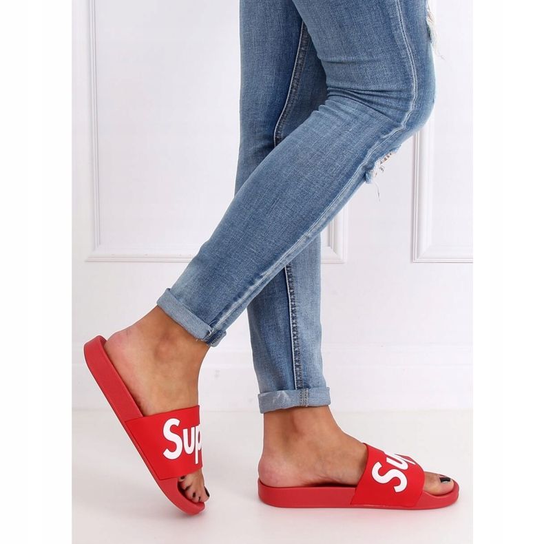 Červená Dámské červené pantofle CK110 Červené 2