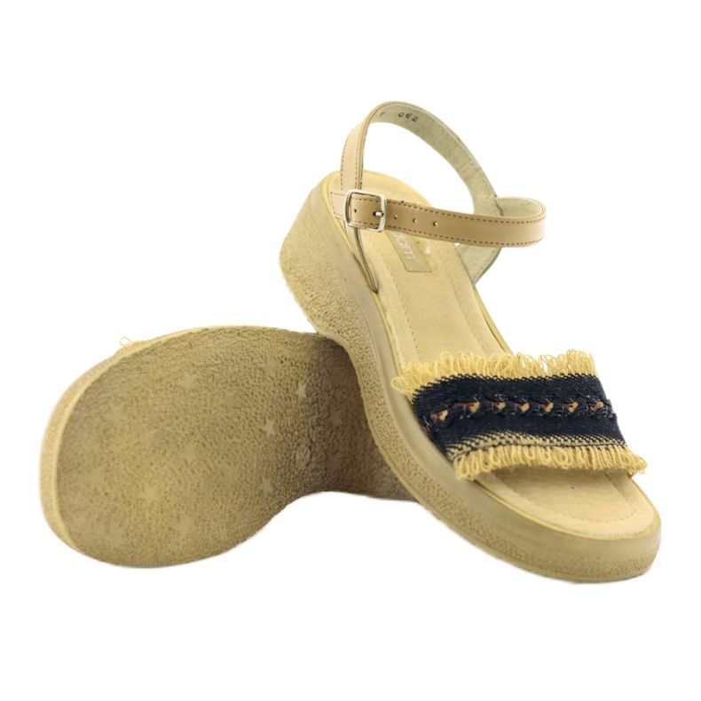 Eldam Dívčí sandály na platformě hnědý černá 3