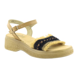 Eldam Dívčí sandály na platformě hnědý černý 1