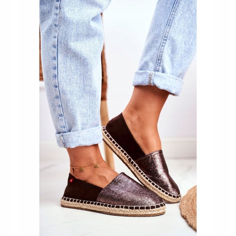 Dámské espadrilky pletené podešve hnědé Big Star DD274A146 hnědý 2