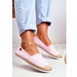 Dámské espadrilky, pletená podešev růžová Big Star DD274728 růžový 1