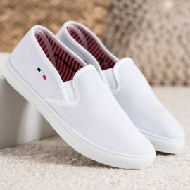 SHELOVET Bílé textilní tenisky bílý 1