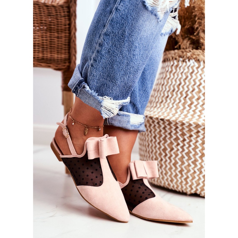 Lu Boo Dámská balerína Luky Mule Růžová Domino růžový 2