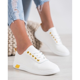 SHELOVET Prolamované tenisky s eko kůží bílý 1